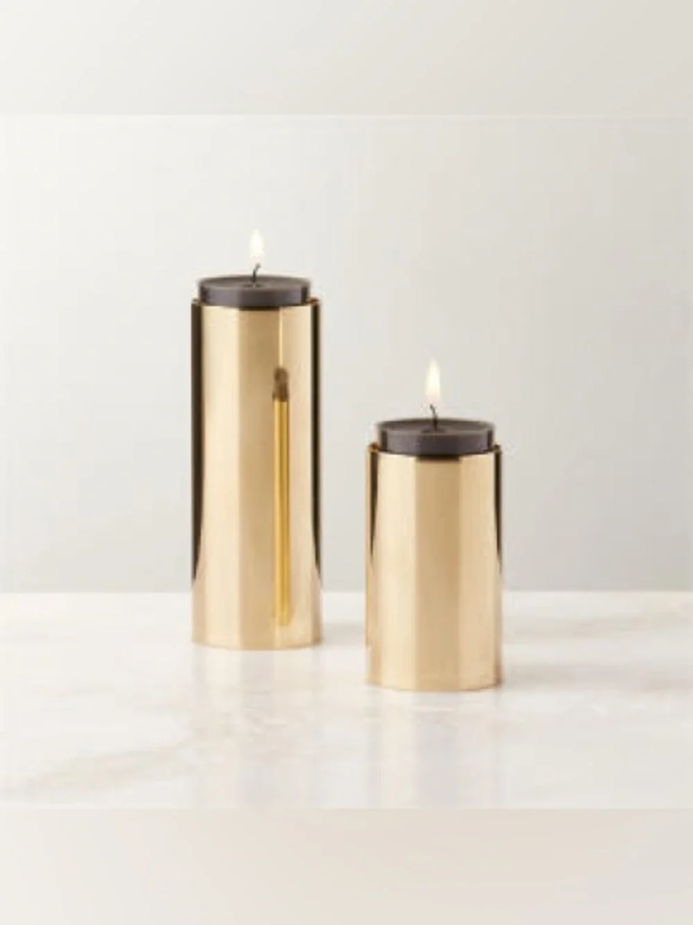 CB2 Sembel Brass Tealight Candle Holders Set of 2